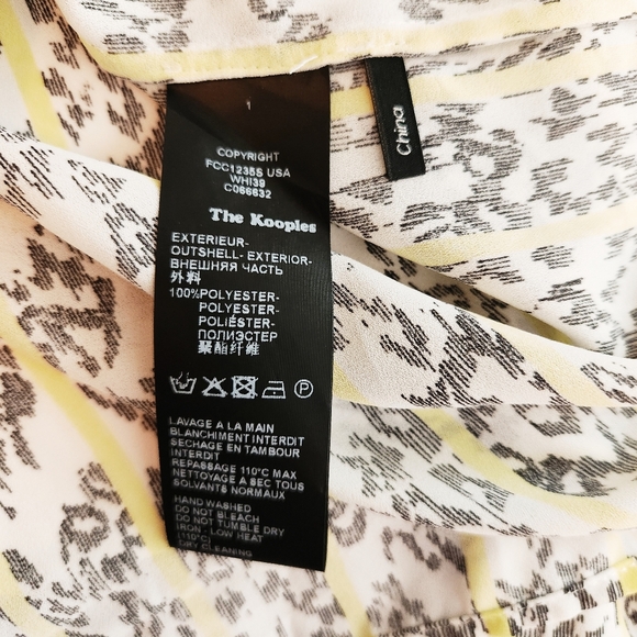 The Kooples Sport Women's Button Front Long Sleeve Patterned Shirt Top Size Larg - Picture 4 of 8